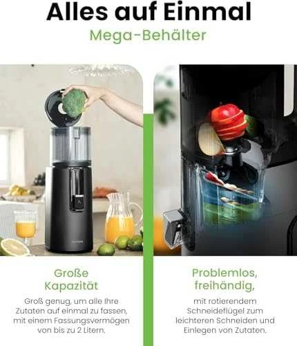 Sulčiaspaudė Hurom H-400-BEC05MB Entsafter f?r Gem?se und Obst, Mattschwarz