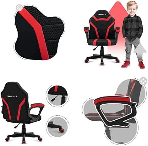 Žaidimų kėdė vaikams Huzaro Ranger 1.0, Juodos/Raudonos spalvos
