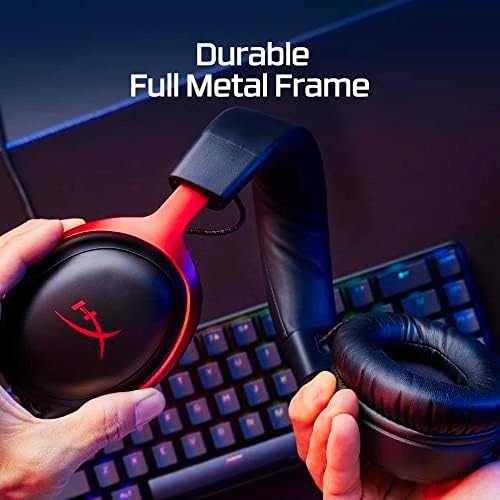 HyperX Cloud III žaidimų ausinės, Juodai raudonos