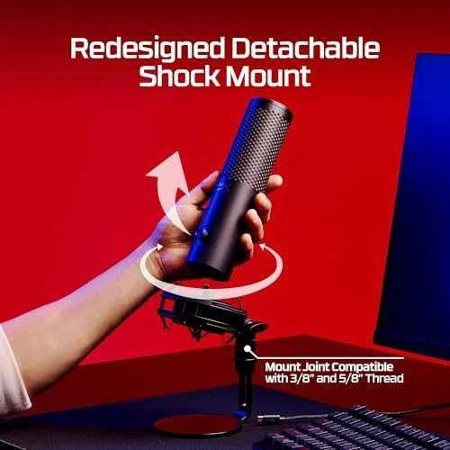 HyperX QuadCast 2 S kondensatorinis žaidimų mikrofonas | Juodas