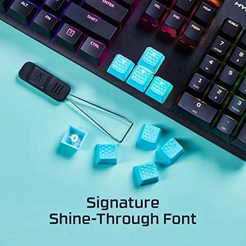 Pakaitiniai klavišai HyperX Rubber Keycaps, mėlynos spalvos (US)