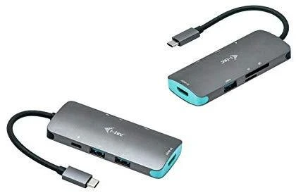I-TEC USB C metalinis nano dokas 1xHDMI 4K 1xSD kortelių skaitytuvas 1xmicroSDCardreader 3xUSB 3.0 prievadas 1xUSB-C PD suderinamas su T