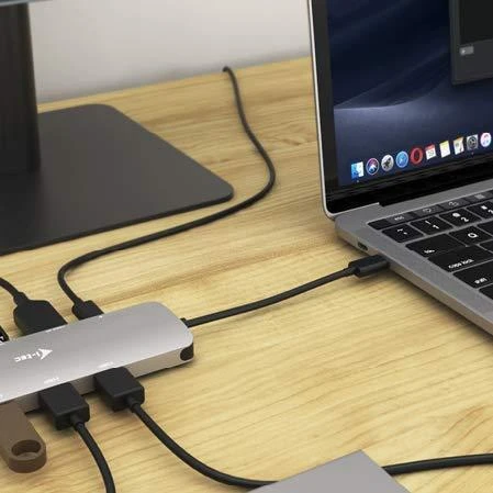 I-TEC USB C metalo nano dokas stotis 1xHDMI 4K 1xSD kortelių skaitytuvas 1xmicroSD kortelių skaitytuvas 1xGLAN 1xgarsas 3x USB 3.0 prievadas 1x USB-C PD