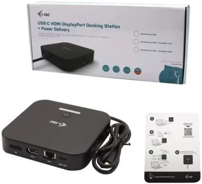i-tec USB-C prijungimo stotelė su pakuote ir instrukcija