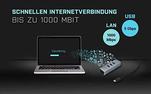 I-tec Metal C31METALG3HUB sąsajos šakotuvas USB 3.2 Gen 2 (3.1 Gen 2) Type-C 5000 Mbit/ai Pilka