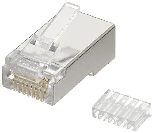 Intracom INTELLINET Cat6a RJ45 Moduliniai kištukai STP 3 šakų tvirtai vielai 90 kištukų indelyje skaidriai