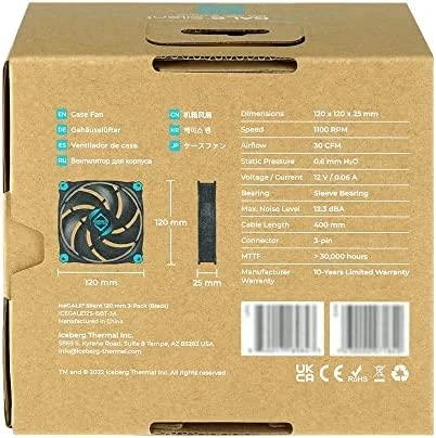 Iceberg Thermal Wentylator Iceberg IceGALE Silent 120 mm 3 pakuotės (ICEGALE12S-BBT-3A)