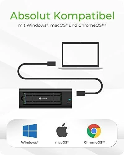 Icy Box RaidSonic ICYBOX IB-180MC-C31 M.2 NVMe ir SATA SSD prijungimo jungtis USB 3.2 Gen2
