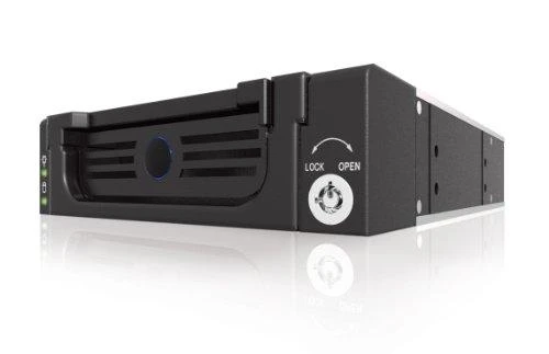ICY BOX IB-138SK-B-II SATA mobilusis stovas skirtas 3,5 colio SATA HDD KeyLock kaip maitinimo jungiklio šviesos diodai 4 ir 15 kontaktų maitinimo jungtis Fullmetal juodas