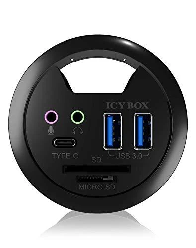 ICYBOX IB-HUB1404A Icy Box Desk Hub 2x USB 3.0, 1x USB 3.0 Type-C, garso įvestis / išvestis, SD skaitytuvas