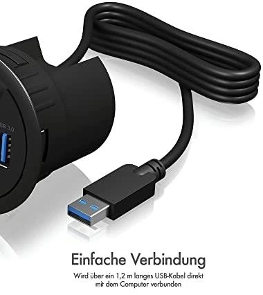 ICYBOX IB-HUB1403 Icy Box Desk Hub 4xUSB 3.0, 120 cm USB 3.0 laidas