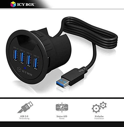 ICYBOX IB-HUB1403 Icy Box Desk Hub 4xUSB 3.0, 120 cm USB 3.0 laidas