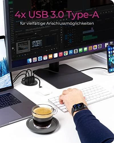 ICYBOX IB-HUB1403 Icy Box Desk Hub 4xUSB 3.0, 120 cm USB 3.0 laidas