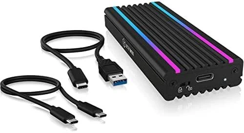 ICY BOX IB-1824ML-C31 USB Type-C korpusas, skirtas M.2 NVMe SSD - RGB apšviesta