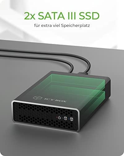 Icy Box „Raidsonic“ išorinė RAID sistema SSD ir HDD diskams IB-RD2253-U31, 2 x 2,5 colio SATA I/II/III, 2,5 colio, 1 x USB 3.1 (2 kartos) B tipo su UASP palaikymu