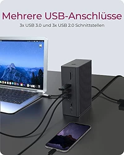 Raidsonic | Icy Box | IB-DK2262AC DockingStation | Dock | Ethernet LAN (RJ-45) jungtys 1 | VGA (D-Sub) jungtys quantity 1 | USB 3.0 (3.1 Gen 1) Type-C jungtys quantity 1 | USB 3.0 (3.1 Gen 1) jungtys quantity 3 | USB 2.0 jungtys quantity 3 | HDMI jungtys quantity 2 | Ethernet LAN | Garantija 24 mėn.
