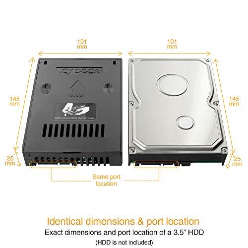 Icy Dock MB882SP-1S-2B, Plastikas, Juoda, 101 mm, 145 mm, 25 mm, 163,3 g