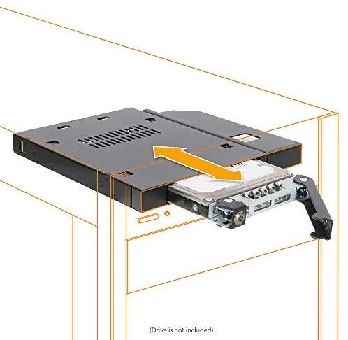 Icy Dock MB411SKO-B montavimo schema su ištrauktu stalčiumi