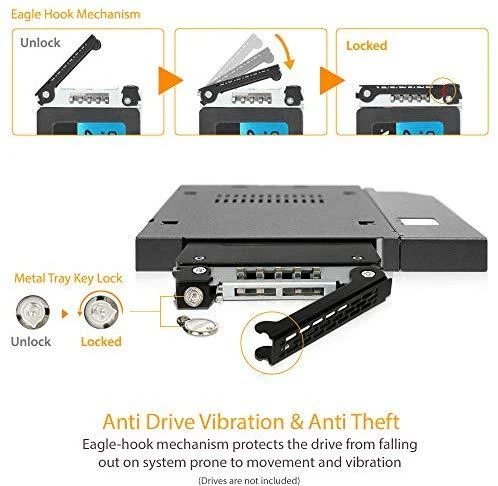 Nezatříděno „Icy Dock“ 5,25 colio iki 2,5 colio SATA „ToughArmor“ optinio disko lizdas (MB411SKO-B)