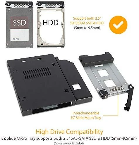 Nezatříděno „Icy Dock“ 5,25 colio iki 2,5 colio SATA „ToughArmor“ optinio disko lizdas (MB411SKO-B)