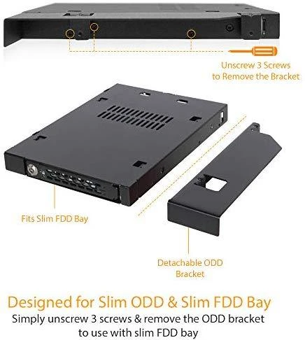 Nezatříděno „Icy Dock“ 5,25 colio iki 2,5 colio SATA „ToughArmor“ optinio disko lizdas (MB411SKO-B)