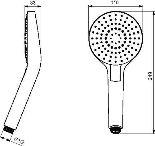 Termostatinis dušo maišytuvas Ideal Standard, Ceratherm T50 su IdealRain dušo komplektu