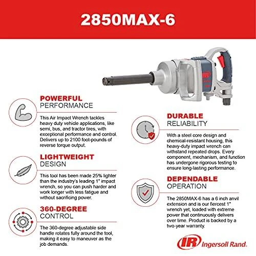 Ingersoll Rand Smūginis veržliasukis 1" INGERSOLL 2850MAX-6