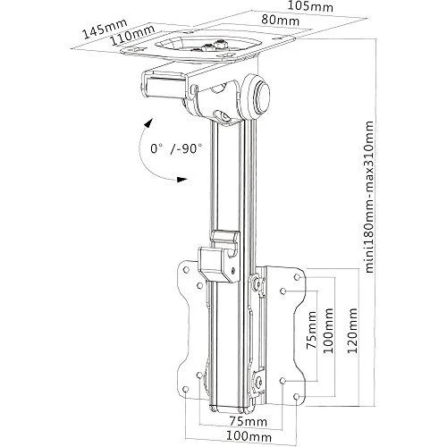 InLine Laikiklis sufitowy 23163A 13'' - 27''