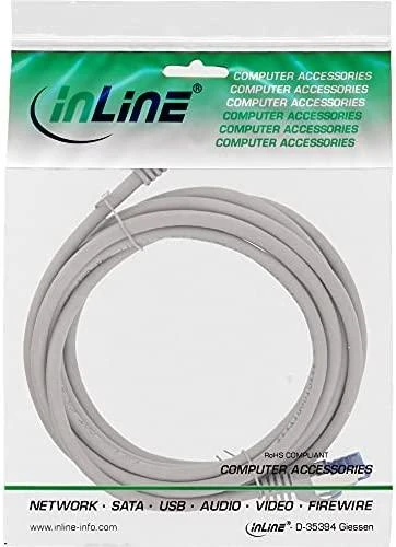 InLine® Patch kabelis, Cat.6A, S/FTP, TPE lankstus, pilkas, 50m