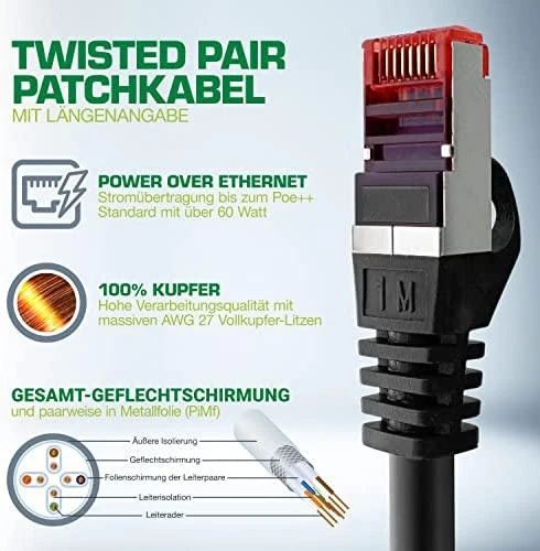 InLine Patchcord S/FTP, PiMF, Cat.6, PVC, geltona 40m (76440Y)