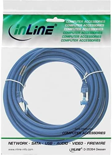 InLine Patch kabelis Cat.6A, S/FTP (PiMf), 500MHz, mėlynos spalvos - 10m