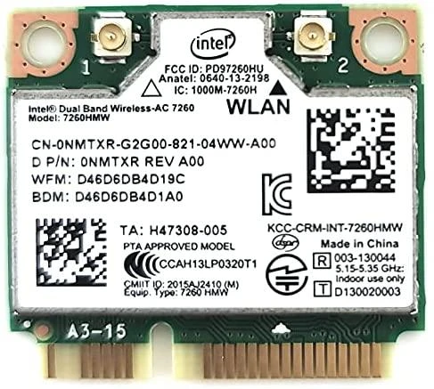 Karta jungiama į tinklą Intel DualBand Wireless-AC 7260 2x2 AC+BT HMC (7260.HMWWB.R)