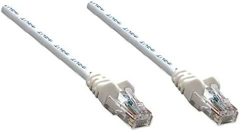 Intracom INTELLINET tinklo kabelis Cat6 U/UTP 5.0m Baltas 14ft. RJ-45 Vyriški / RJ-45 Vyriški Paauksuoti kontaktai Polimaišas