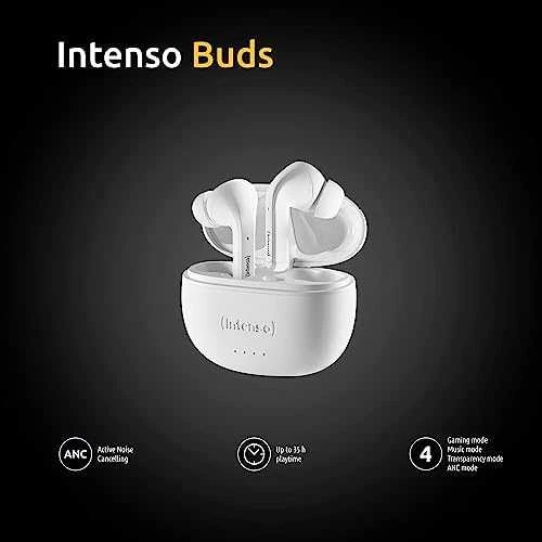 Intenso Buds T302A baltos belaidės ausinės su dėklu