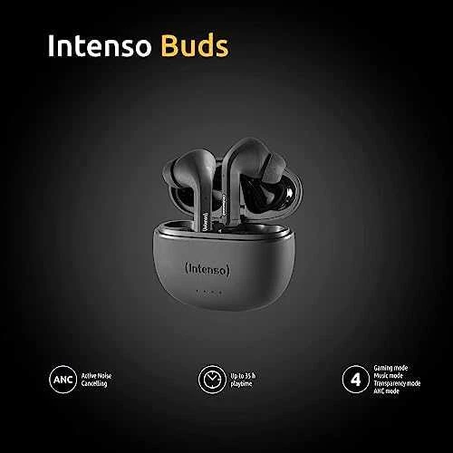 Intenso Buds T300A juodos bevielės ausinės