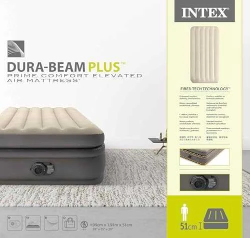 INTEX pripučiamas čiužinys 191x99x51 cm su elektrine pompa 64162ND