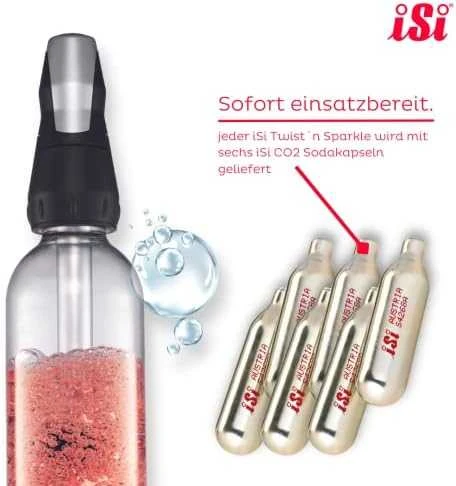 iSi Sifonas "Twist'n'Sparkle" + 6 kapsulės