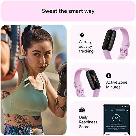 Išmanioji apyrankė Fitbit Inspire 3, Juodos spalvos korpusas su alyvinės spalvos dirželiu