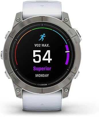 Išmanusis laikrodis Garmin epix™ Pro (Gen 2) – Sapphire Edition, 51 mm, Titano spalvos korpusas su baltos spalvos dirželiu