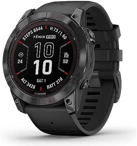 Išmanusis laikrodis Garmin fēnix® 7 Pro – Sapphire Solar Edition Pilkos anglies spalvos DLC titanas, su juodu dirželiu