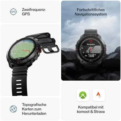 Išmanusis laikrodis Polar Grit X2 Pro su širdies ritmo matavimo diržu, Juodas