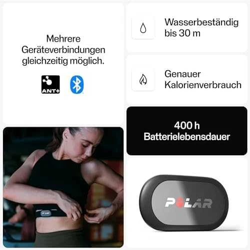 Širdies ritmo matuoklis Polar H9, Juodas, M/XXL