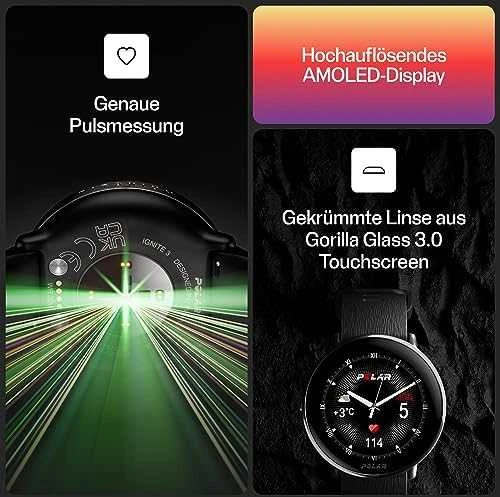 Išmanusis laikrodis Polar Ignite 3 Titanium, S-L dydžio, Juodos spalvos