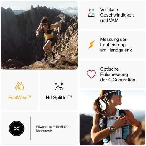 Išmanusis laikrodis Polar Grit X2 Pro su širdies ritmo matavimo diržu, Juodas