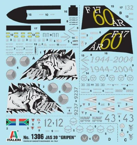 Italeri - Saab JAS 39 Gripen, 1/72, 1306