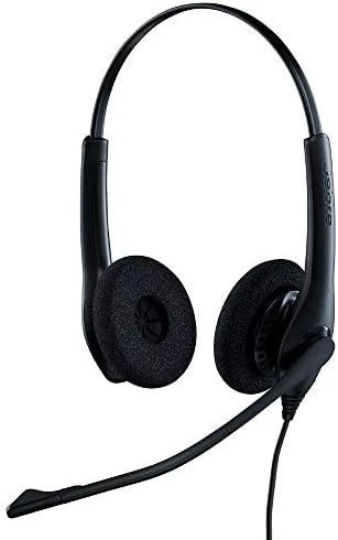 Jabra Biz 1500 Duo Laidinės ausinės, USB-A, Juoda