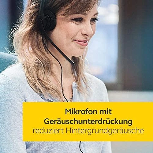Jabra Biz 1500 Duo Laidinės ausinės, USB-A, Juoda