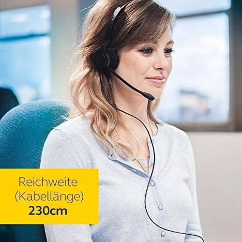 Jabra Biz 1500 Duo Laidinės ausinės, USB-A, Juoda