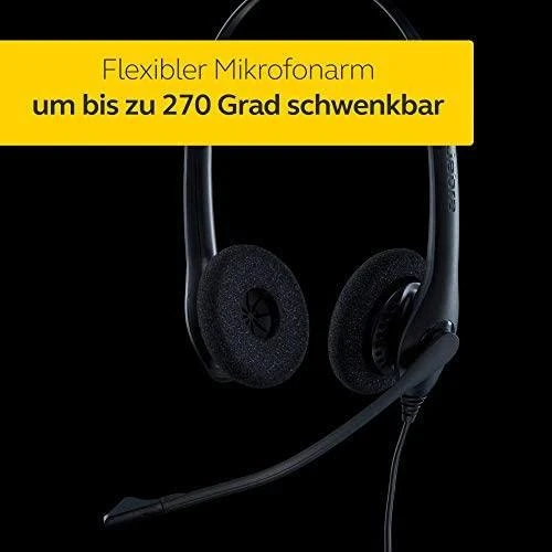 Jabra Biz 1500 Duo QD - Ausinės - su lankeliu ant galvos - Office/Call center - Juodas - Dvipusės - 0.95 m