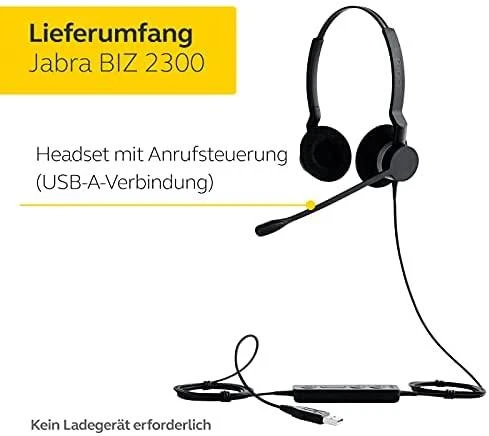 Ausinės Jabra Biz 2300 USB Duo tipas: 82 E-STD, Juodos spalvos